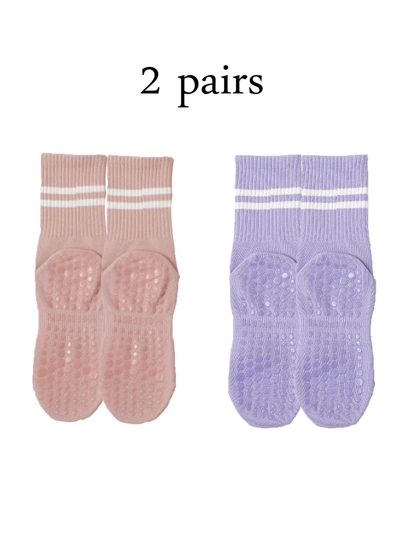 Non-Slip Women Yoga Socks 2 Pair