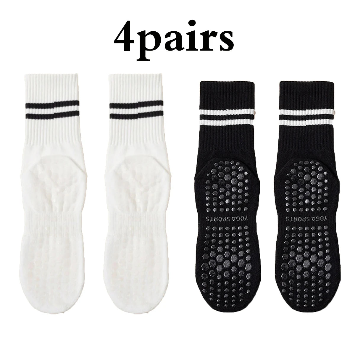 Non-Slip Women Yoga Socks 4 Pair