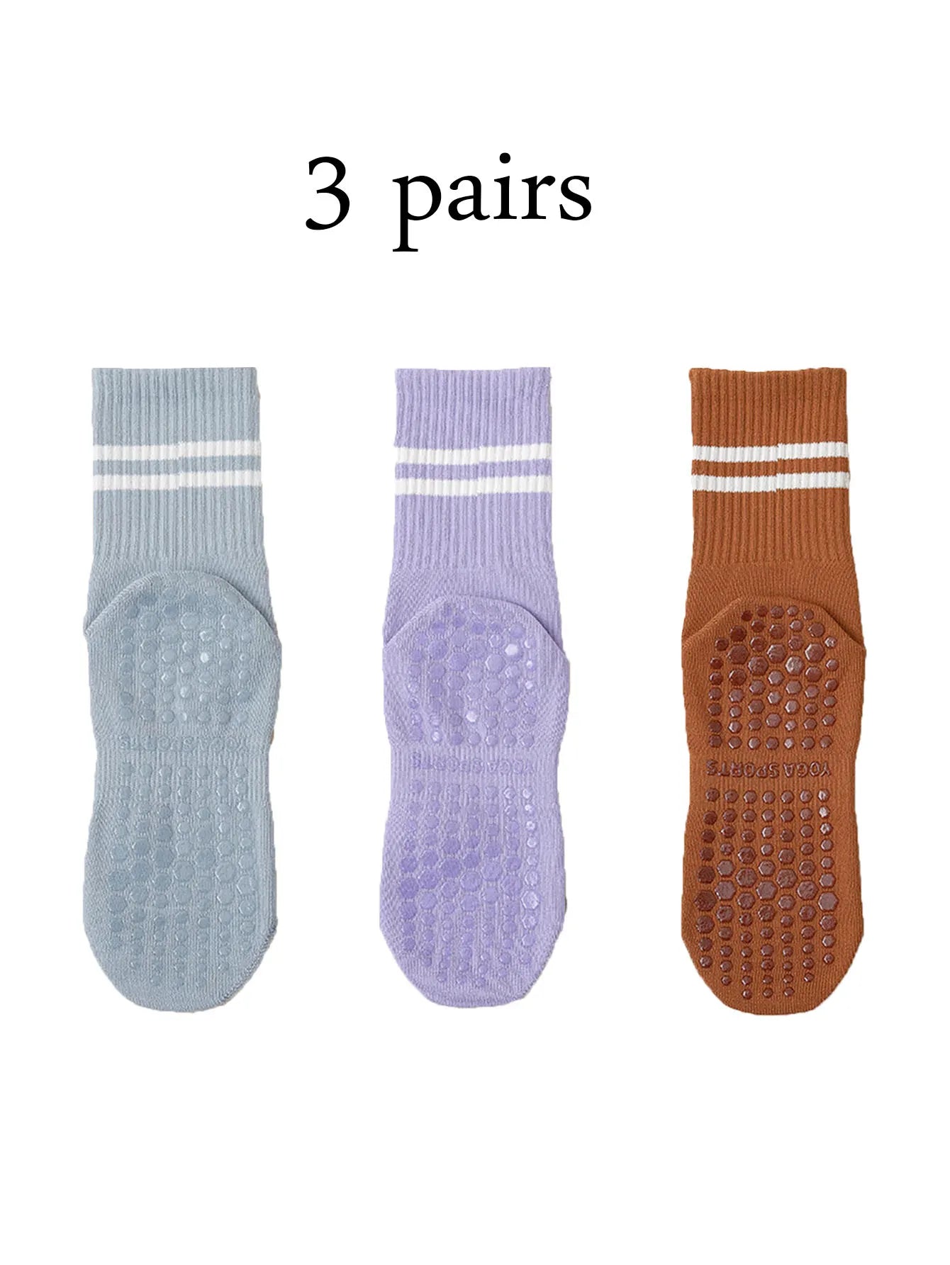 Non-Slip Women Yoga Socks 3 Pair