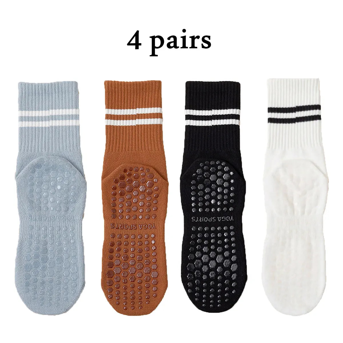 Non-Slip Women Yoga Socks 4 Pair
