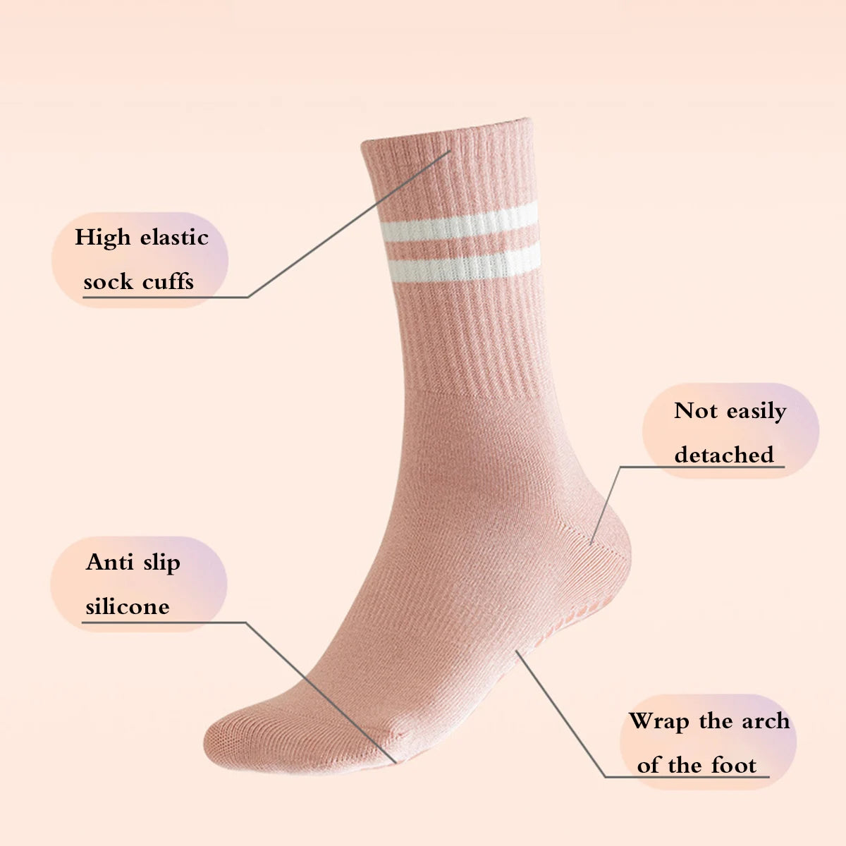 Non-Slip Women Yoga Socks 2 Pair