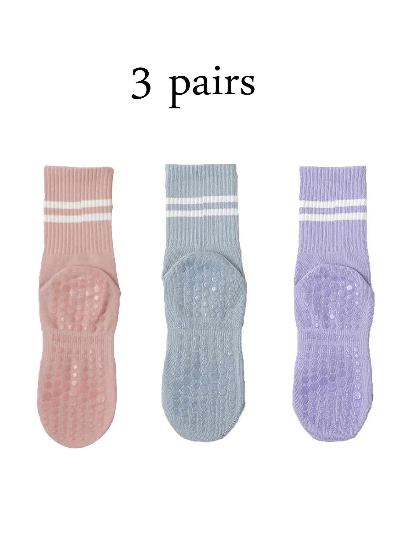 Non-Slip Women Yoga Socks 3 Pair
