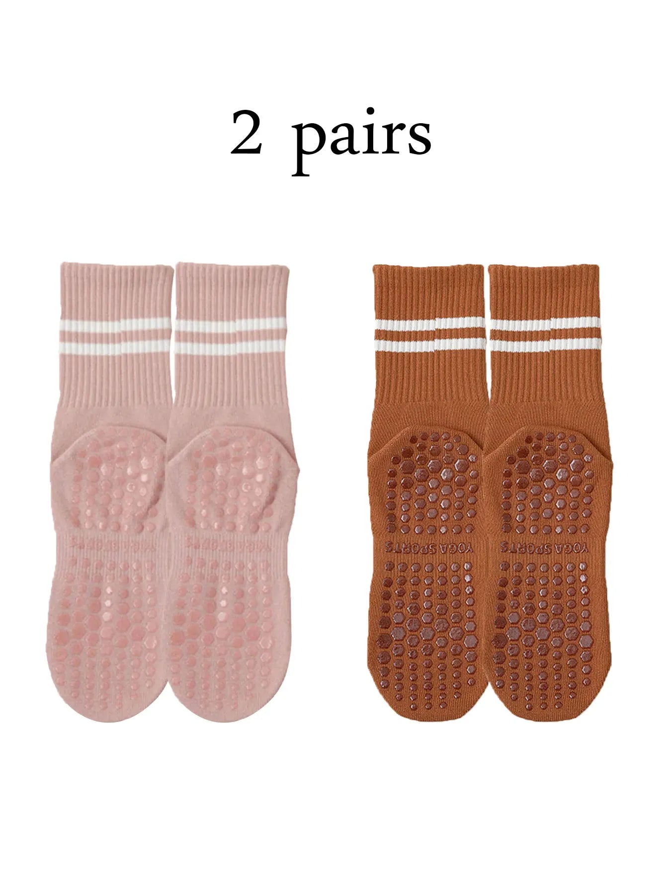 Non-Slip Women Yoga Socks 2 Pair